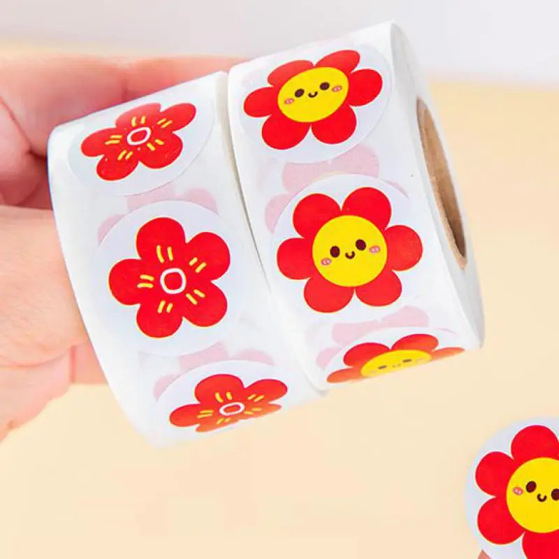 500pcs Cute Flowers Reward Stickers for Kids Incentive Stickers Party Supply Classroom Students Teachers Reward Gift Scrapbook