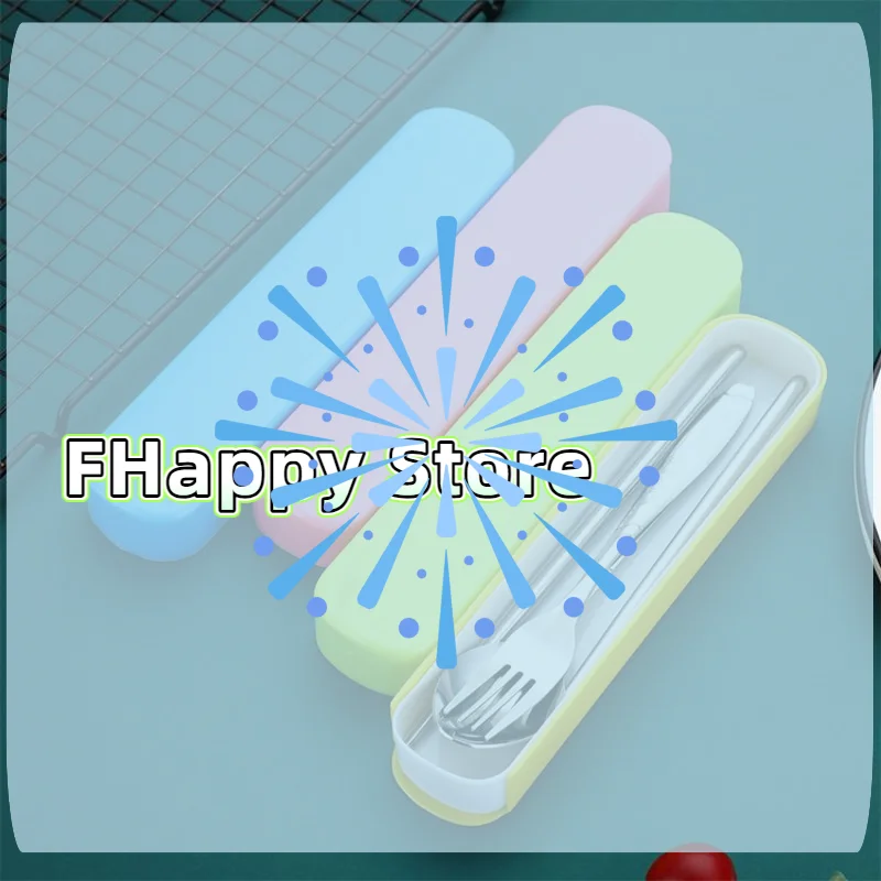 [MA]Portable Stainless Steel Cutlery Set With Case Reusable Fork Spoon Chopsticks For Travel And Camping Tableware Supplies[MA]