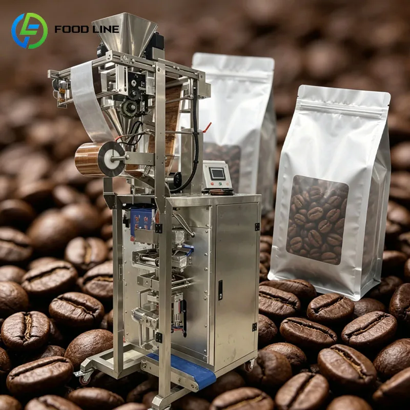 Automatic Vertical Packing Machine For Coffee Beans And Coffee Powder VFFS Stand Up Pouch Bag System Customized