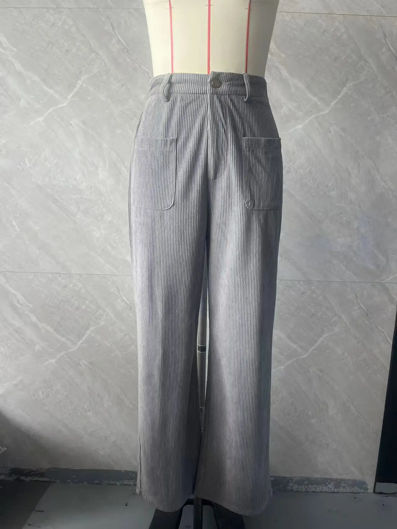 سروال قصير للنساء الطويلات، بنطال كاجوال بقصة مستقيمة واسعة الساق للنساء، مقاس مريح عالي الخصر #5