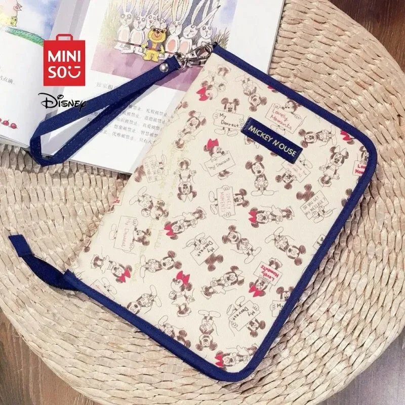 MINISO Disney Adorable Mickey & Minnie Mouse Organizer Bag - Large Capacity, Portable, Multi-Function Document & File Pouch