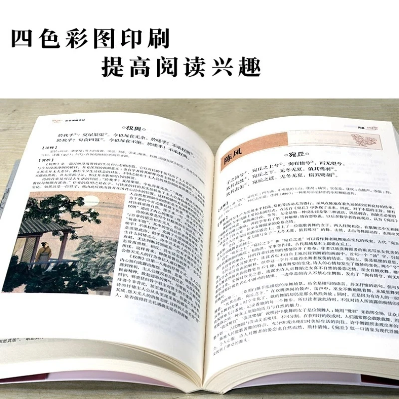 Colorful Illustrations of The Complete Collection of The Book of Songs, Classic Books on Chinese Studies of The Book of Songs