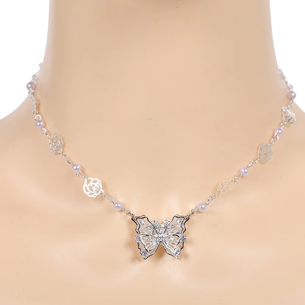 2025 شريرة 2 Glinda تأثيري القوس أقراط قلادة الملابس والاكسسوارات قرط كبس شريط حول ياقة الملابس النساء الكبار دور هالوين البدلة الدعائم #5