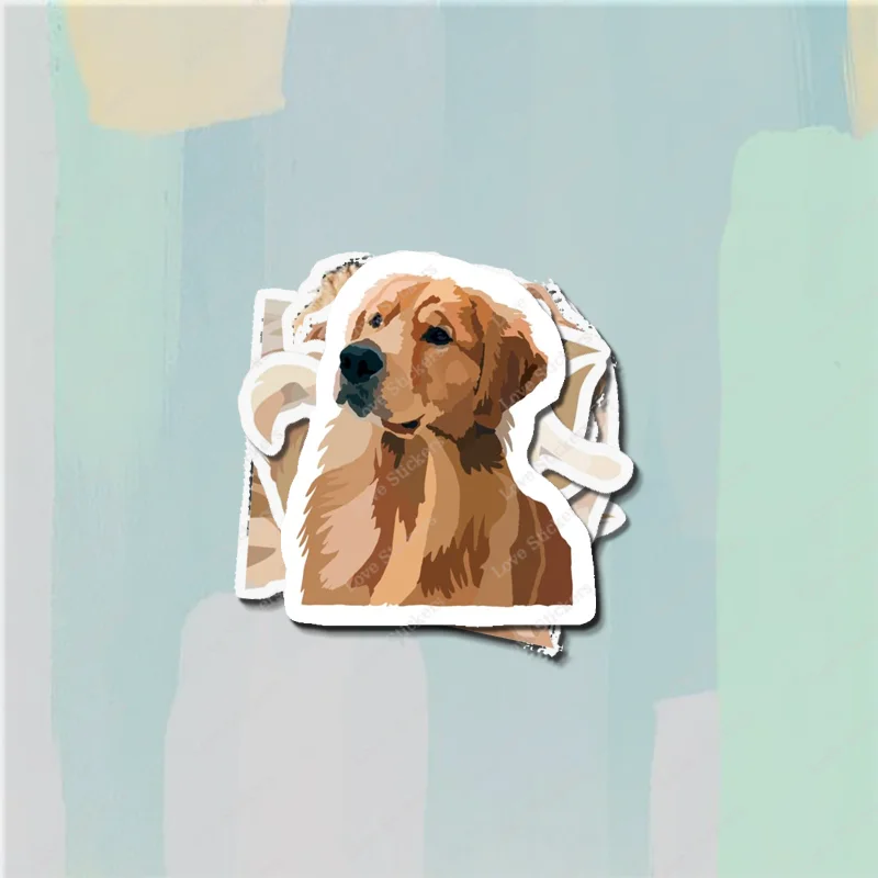 Golden Retriever Doggo 5PCS Stickers for Living Room Bumper Anime Cute Kid Car Art Print Window Home Decor