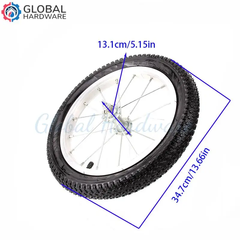 عجلات دراجة للأطفال مقاس 14 بوصة مزودة بحواف من الألومنيوم - عجلات وإطارات أمامية وخلفية