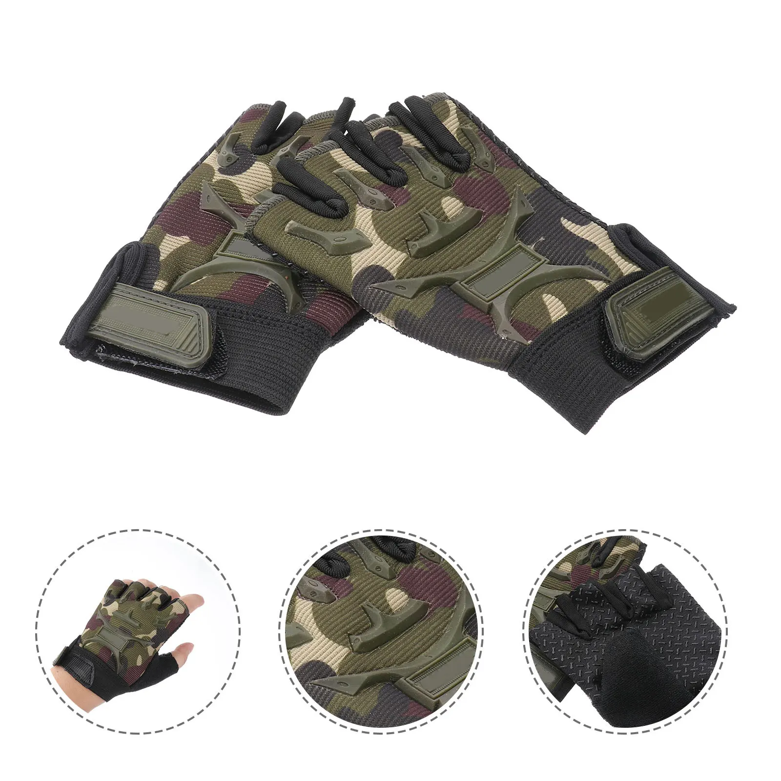 

Kids Finger Cycling Anti-Skid Durable Outdoor Sports Cycling Gloves Kids Gloves for Children Green Riding Gear