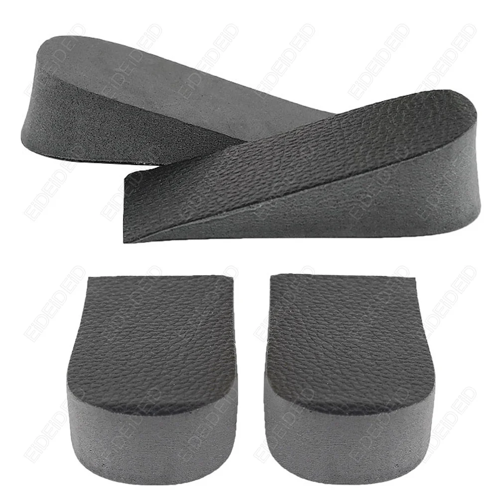 Hard PU Leather Height Increase Insoles Sneakers Heel Insert Heighten Half 1-3cm Shoe Pads Unisex Men Women Shoes