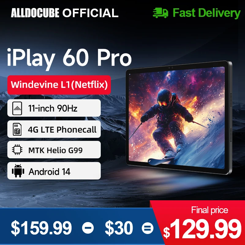 Планшет Alldocube iPlay60 PRO, экран 90 Гц, MTK G99, Android 14, 6 ГБ ОЗУ + виртуальная память 6 ГБ + 128 ГБ ПЗУ, динамик Widevine L1 4G LTE 4