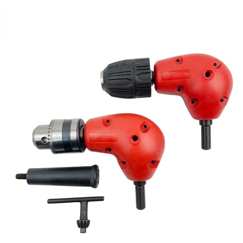 90 Degree Electric Drill Right Angle Bender Extension Adapter Keyless Three-Jaw Chuck Corner Impact Drill Converter