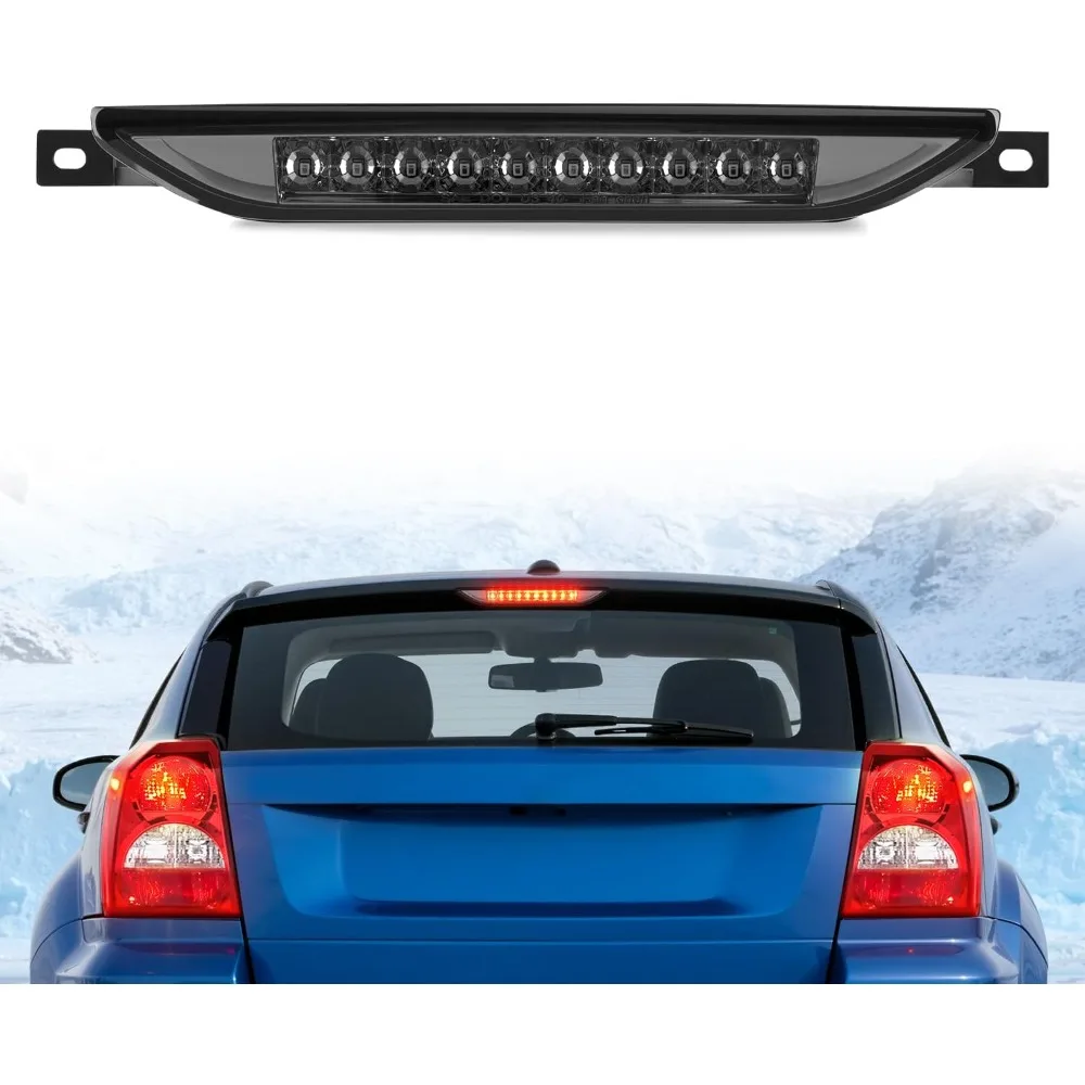 Nilight LED Third Brake Light Compatible with Dodge Caliber 2007-2012, Durango 2011-2017 & Jeep Cherokee 2011-2017, Compass 2007-2016, Smoked Lens High Mount 3rd Stop Light