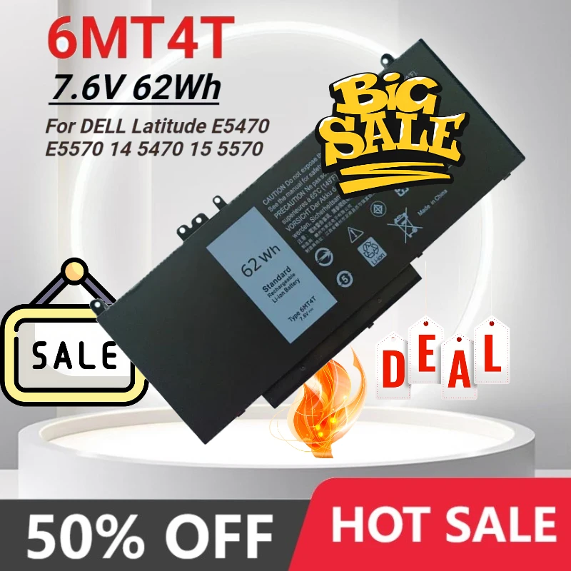 

6MT4T 62Wh Laptop Battery for DELL Latitude E5470 E5570 E5450 E5550 E5270 15 E5570 14 5470 for Dell Precision 15 3510 M3510