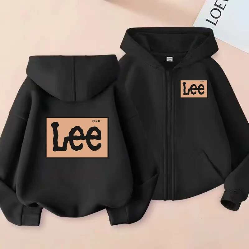

Children's Sweatshirt LEE Print Zipper Style Long Sleeve Cardigan Girls Boy Hoodie 3-12Yrs Coat Leisure Sports Jogging Clothing