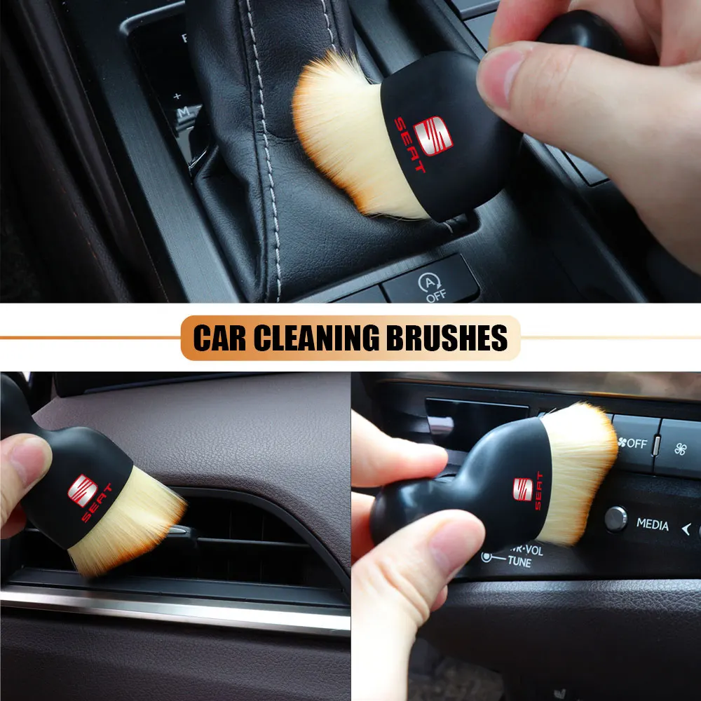 Herramienta de cepillo suave para limpieza Interior de coche, eliminador de polvo para Seat Cupra FR Racing Ibiza Leon Ateca Formentor Sportcoupe