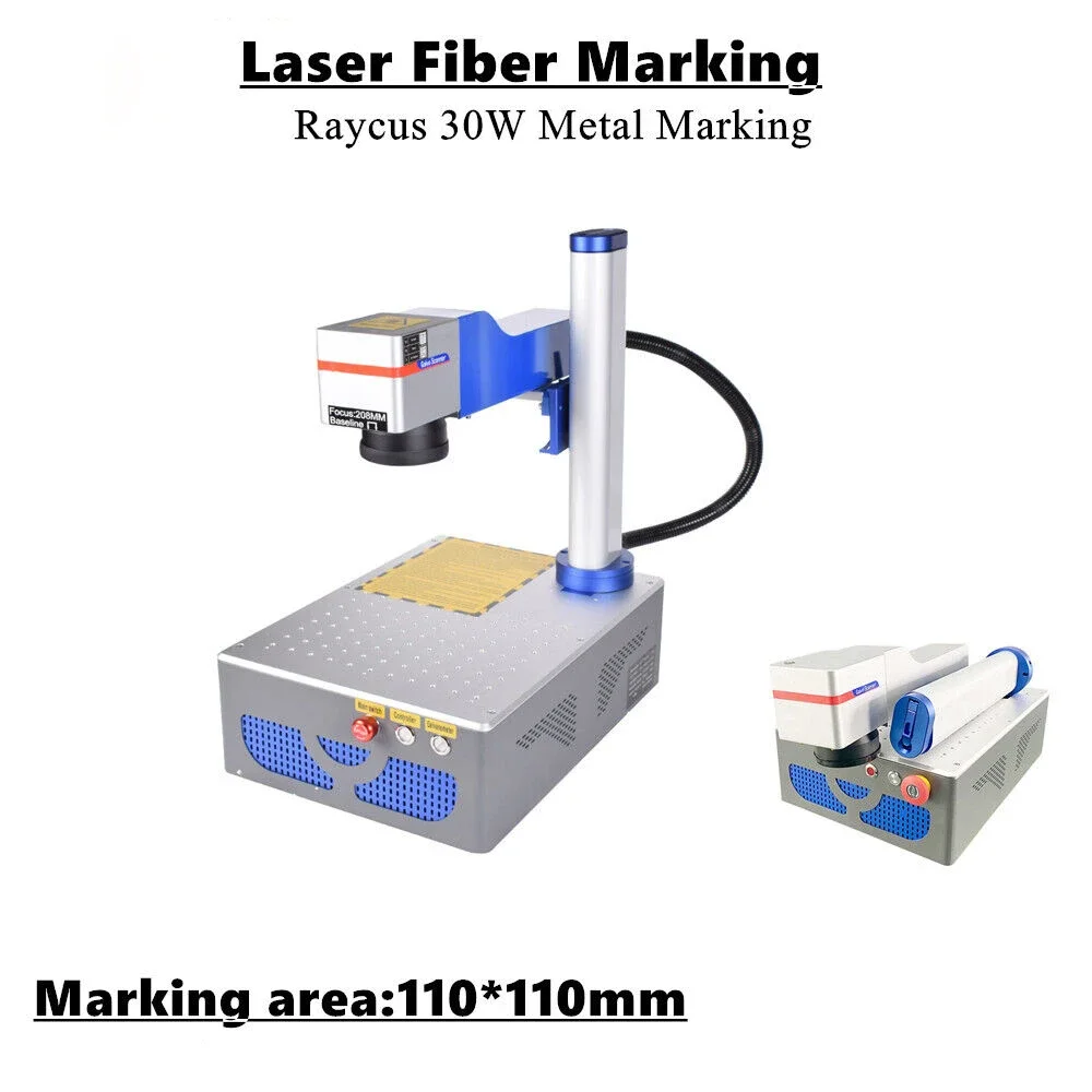Raycus 30W Fiber Laser Marking Machine Laser Engraving Machine 110*100mm Metal Steel Marking Foldable