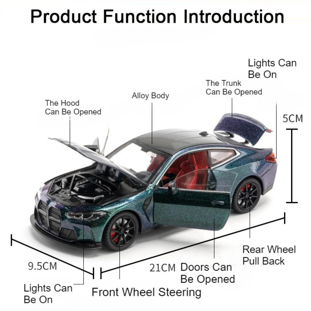 1:24 Scale M3 E30 M4 Car Toy Model Alloy Body Rubber Tires Retro Supercar Wheel Steering Doors Opened Models Gifts for Boys