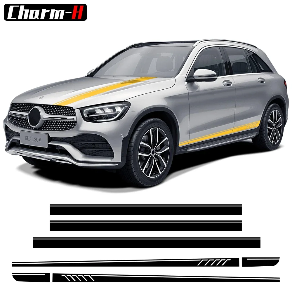 

507 Style Side Stripes Hood to Rear Decal Stickers for Mercedes Benz GLC Class X253 Coupe C253 AMG Accessories