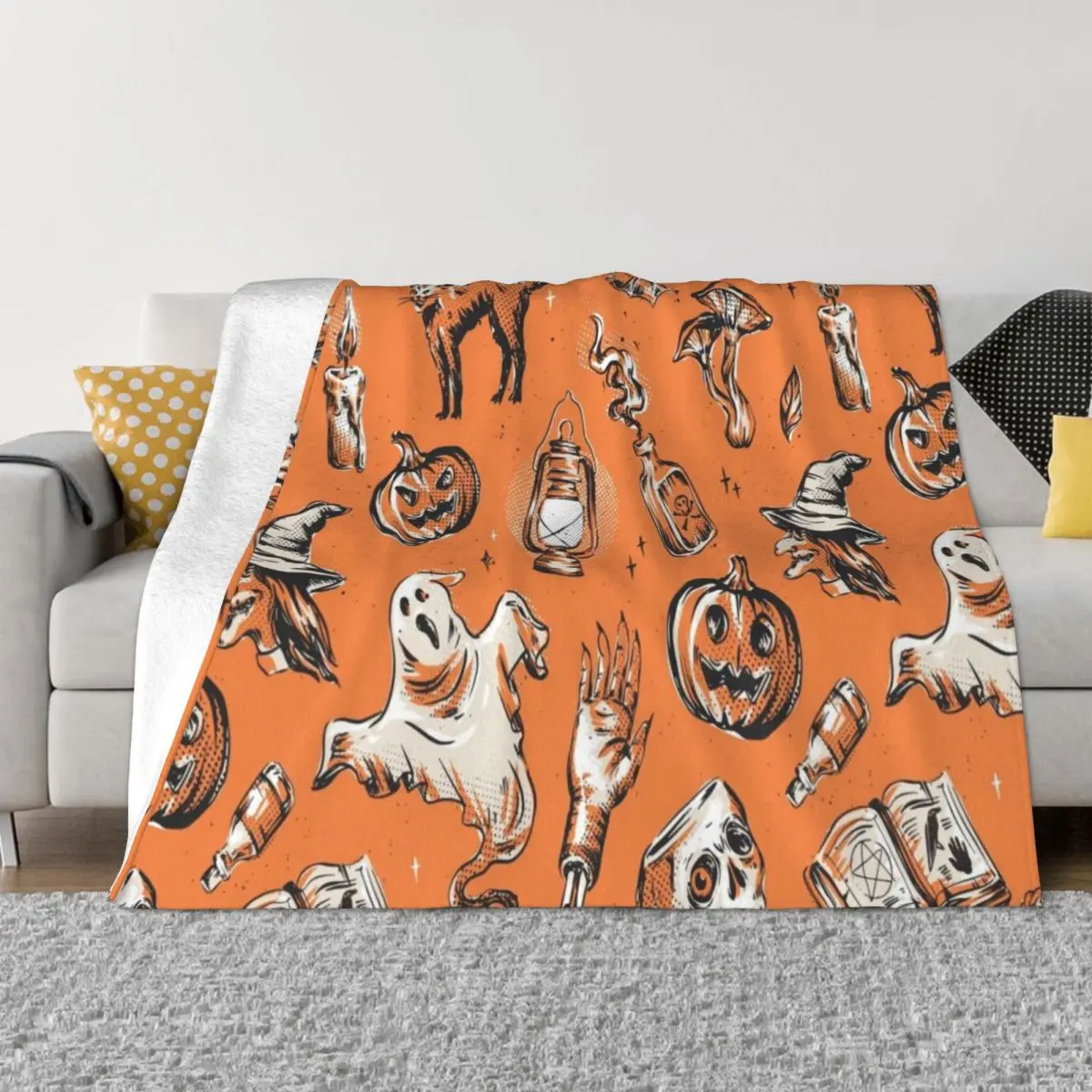 

Magic Vintage Halloween Time Throw Blanket Kid'S Blanket Dorm Room Essentials