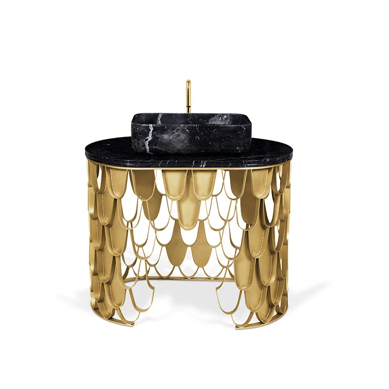 حوض غسيل على نطاق السمك مصمم فاخر فيلا حمام فندقي مغسلة مستقلة