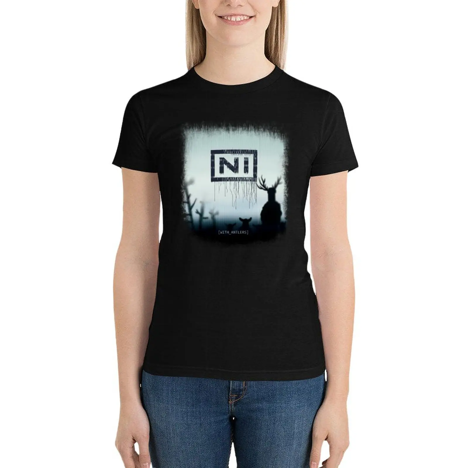 

NI Knights with antlers album cover parody-music lovers humor T-Shirt tees funny white t-shirt dress for Women sexy