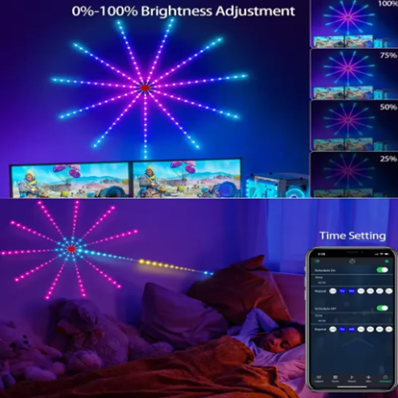 Led Strip Lights - Yeni USB RGBIC Havai Fişek Işığı