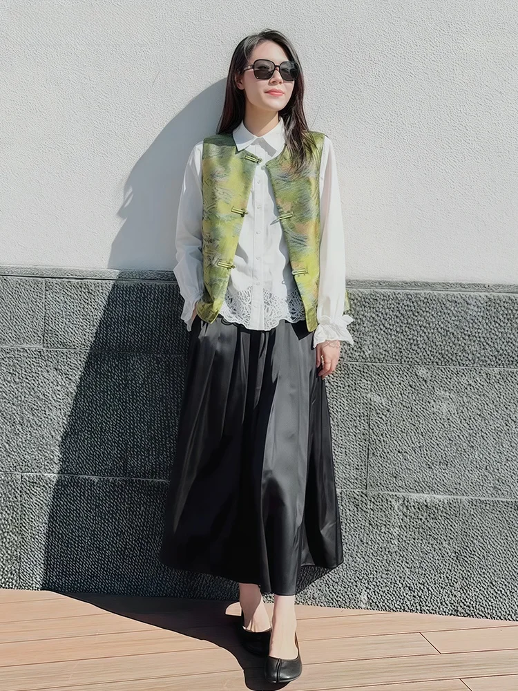 

Mayya plus Long Sve Embroidered Lace Trim Hollow out Floral irt Women's Casual Sle Straight Cut Spring New Arrival