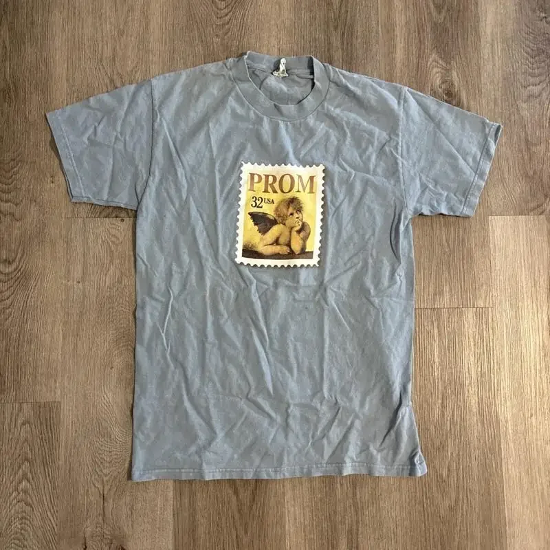 Vintage Prom T Shirt Cupid Baby Angel Stamp Men Äôs Blue Size Medium