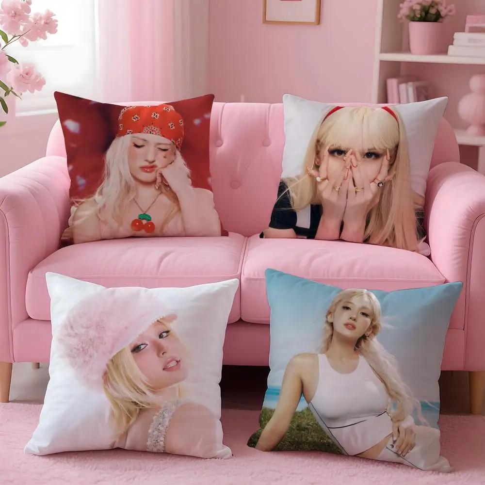 Kpop S-Somi Cushion Cover Breathable Linen Pillowcase Summer Odorless Eco-Friendly Invisible Zipper Washable