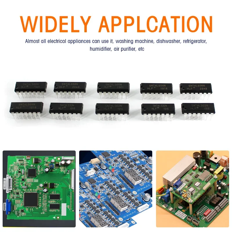 YTDMEN Integrated Circuit Logic 74LS00 74LS02 74LS04 74LS08 74LS32 DIP-14 Value*10pcs=50pcs IC Chip Assortment Kit