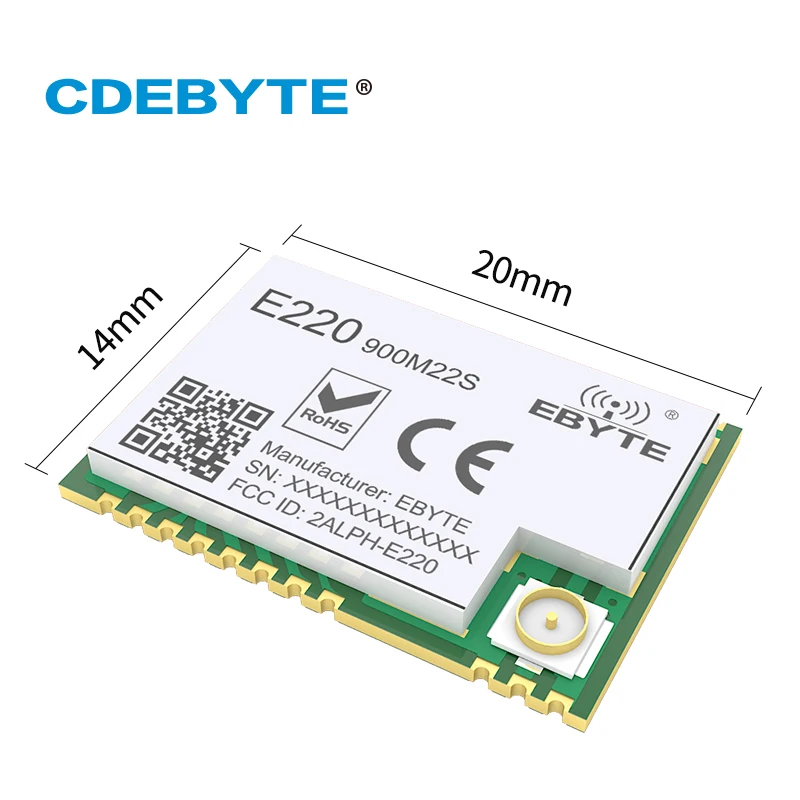 Módulo inalámbrico LoRa LLCC68, 868Mhz, 915Mhz, 22DBM, 6km de largo alcance, PA + LNA, CDEBYTE, E220-900M22S, antena IPEX, transmisor receptor RF