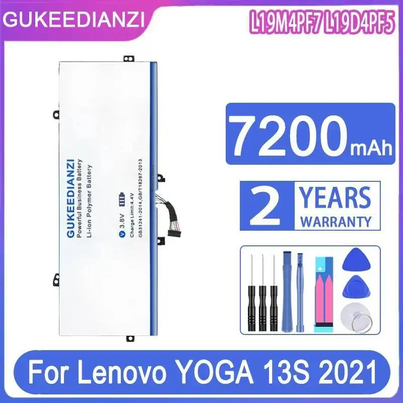 

Прочный L19M4PF7 L19D4PF5 7200 мАч для Lenovo Yoga 13S 2021 7 Carbon 13ITL5 аккумулятор для ноутбука высокая эффективность