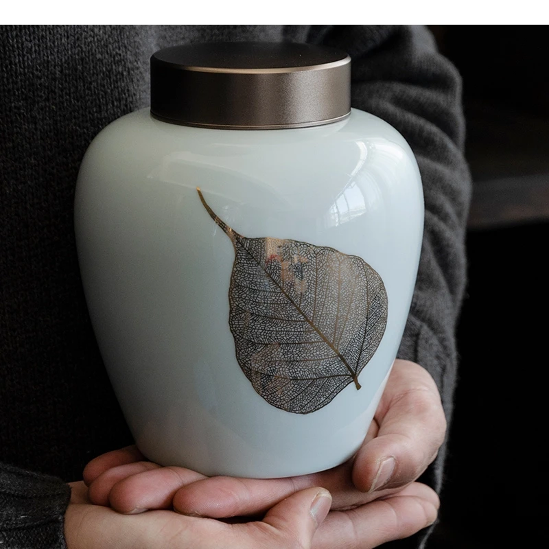 

Керамическая банка для чая, контейнер для хранения чайной посуды, бытовые банки для кофе с крышкой, герметичные банки, контейнеры для гостиной