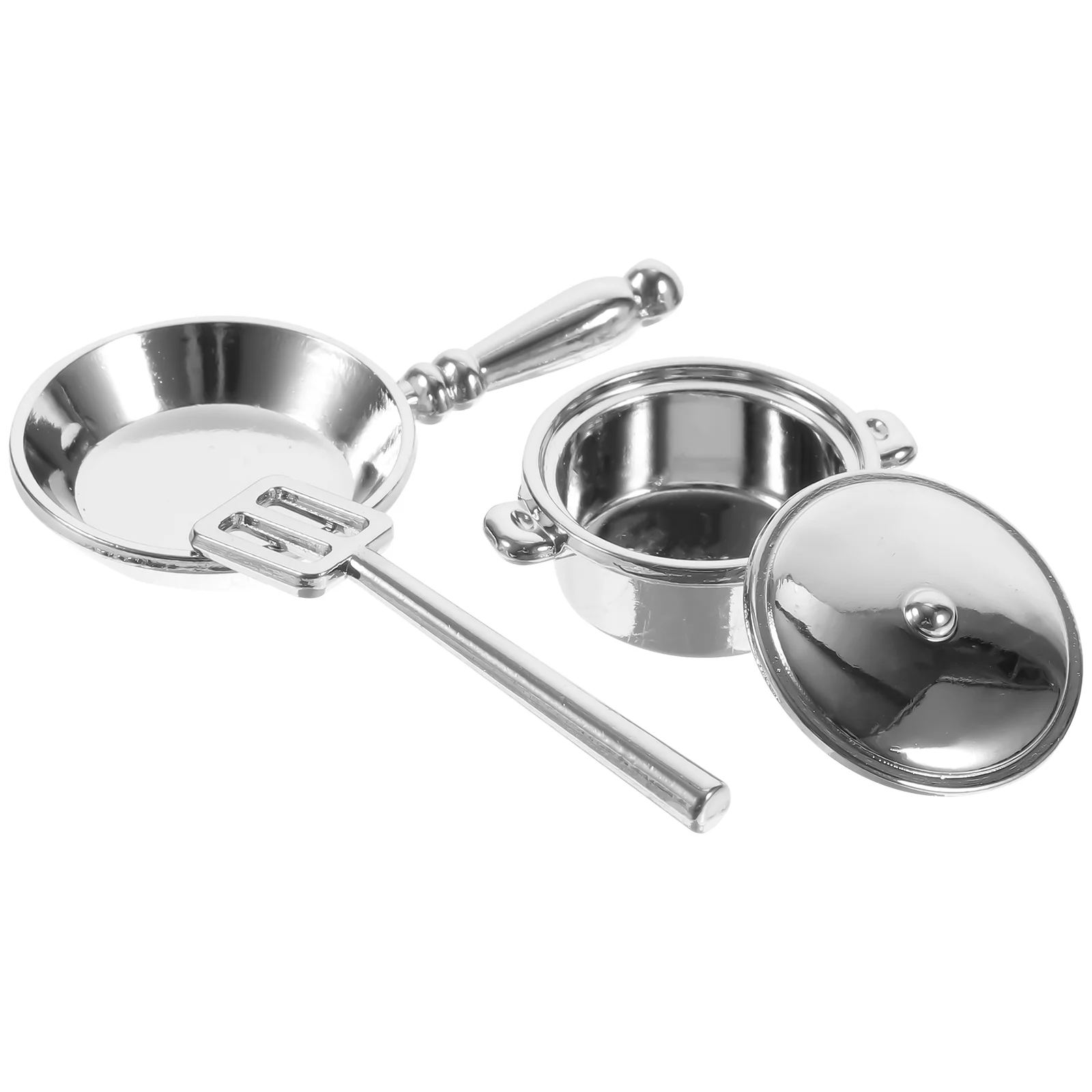4pcs Miniature Kitchen Utensils Dollhouse Accessories Alloy Mini Kitchen Furniture Toys Kids Pretend Play Cuteness OB11 Set