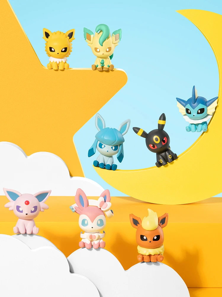 Pokemon Anime populaire Poke Ball figurines Eevee Sylveon Umbreon Mini poupées drôle Original véritable modèle ornement jouets cadeau