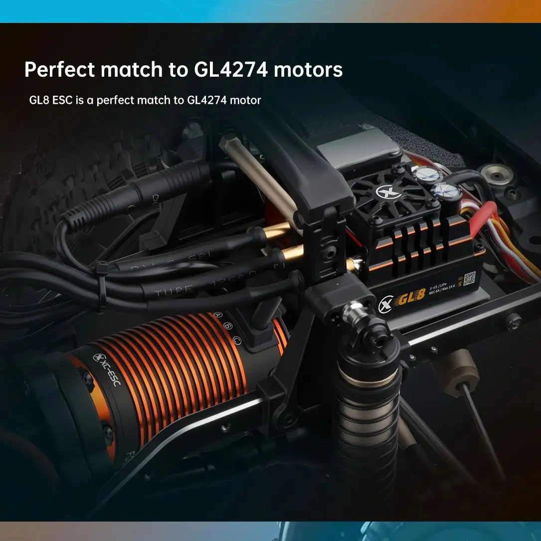 XC GL8 RC Car Electronic Speed Controller 1/8 ESC / 140A (3~6S)&GL4274 Sensored Brushless FOC Motor for RC Crawlers
