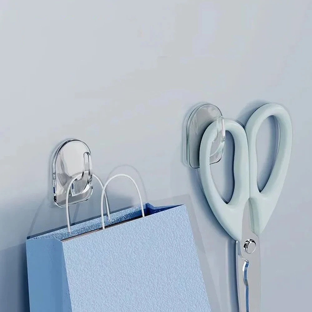 50/10PCS Transparent Mini Small Hooks Self Adhesive Door Wall Hooks Sticky Key Holder Kitchen Bathroom Organizer Hook Accessorie