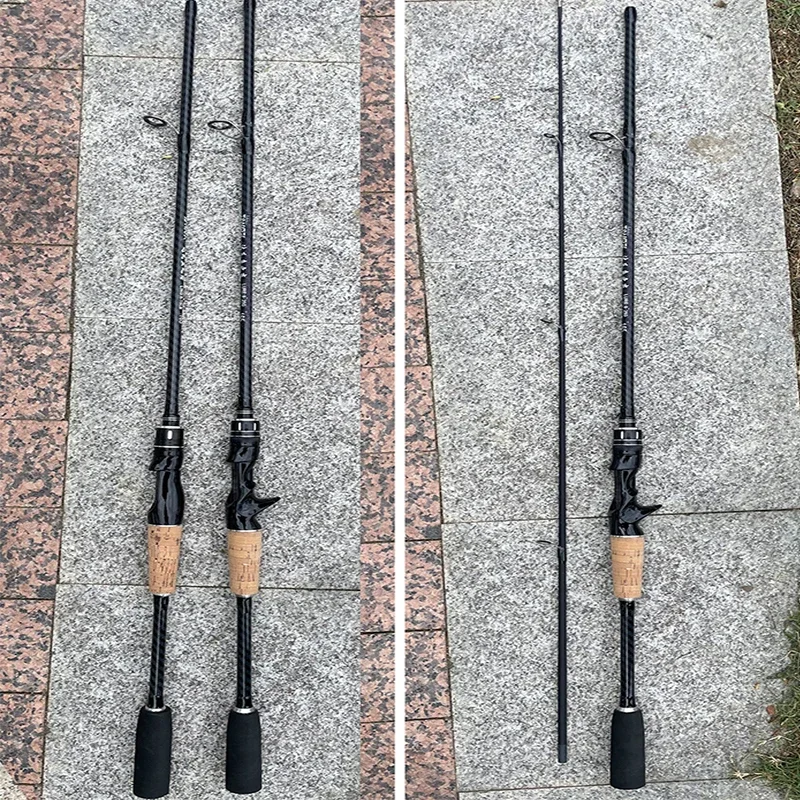 2 Sections Ultralight Spinning Fishing Rod Line Weight 8-15lb ML Fast Action Baitcasting Travel Jigging Pole with Soft Solid Tip