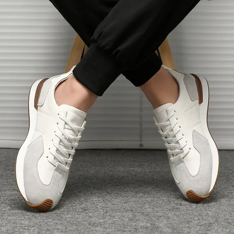 2024 Men's Breathable Summer Shoes Sport Casual Shoes Leather Small White Versatile Men's Footwear For Everyday Comfort