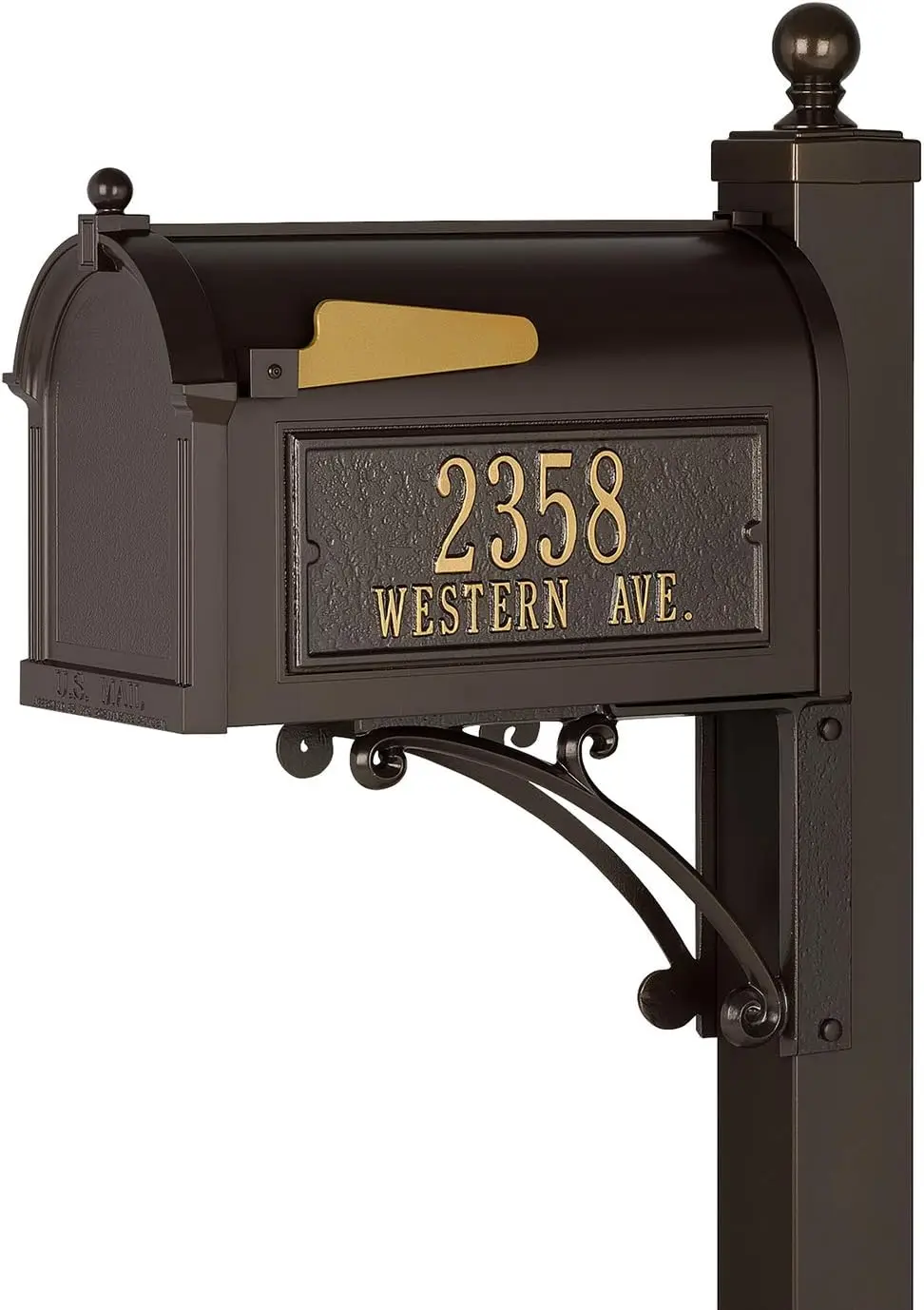 Whitehall Products Deluxe Mailbox Package, Aluminum, French Bronze