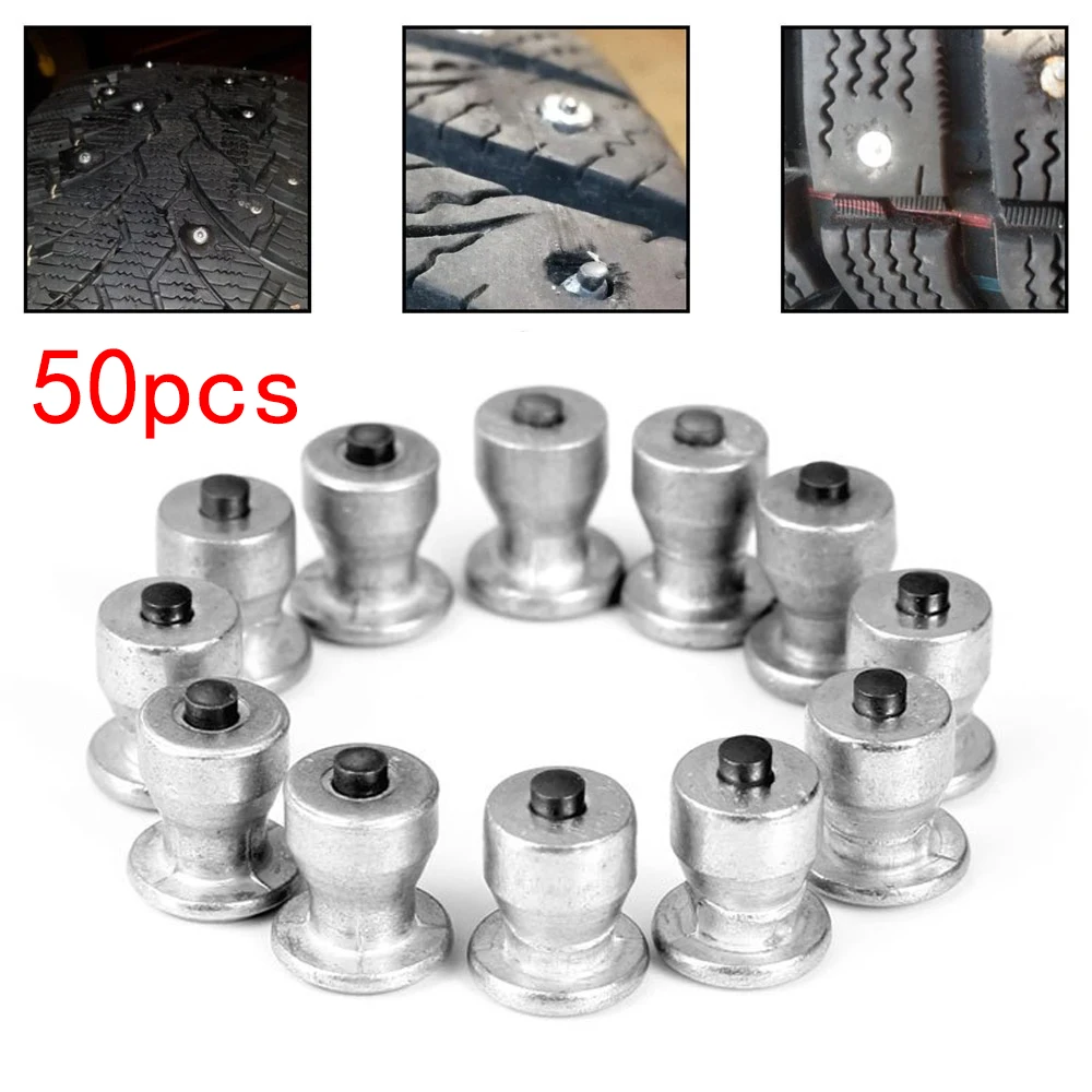 50Pcs Wheel Lugs Car Tires Studs Screw Snow Spikes Wheel Tyre Snow Chains Studs For Shoes ATV Car Motorcycle Tire 8x10mm