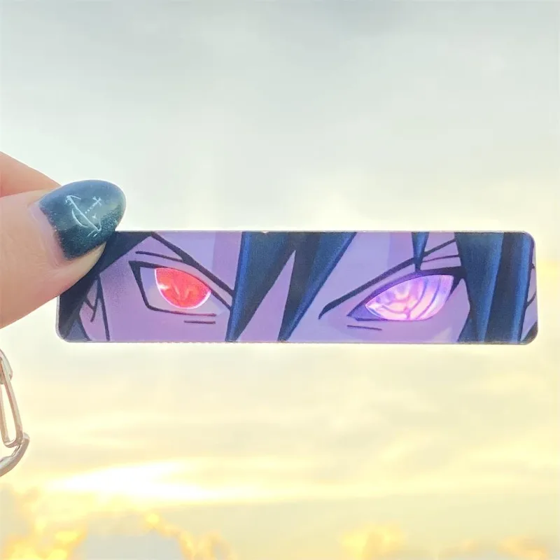 Naruto Series Keychains Pupil Translucency Card Pendants Anime Sasuke Transparent Card Key Chains Backpack Decorative Birthday