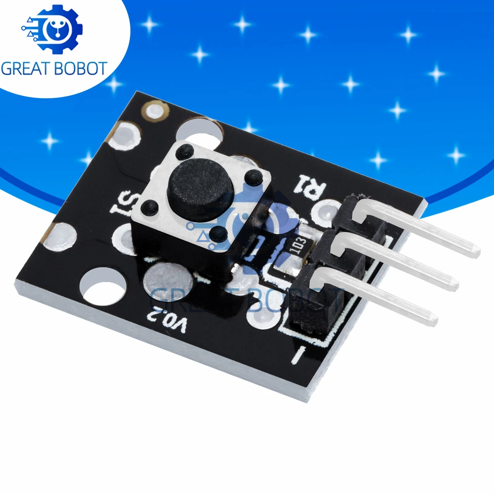 Módulo sensor de interruptor de chave de botão KY-004 de 3 pinos (6 × 6 × 5 mm): para Arduino DIY Starter Kit