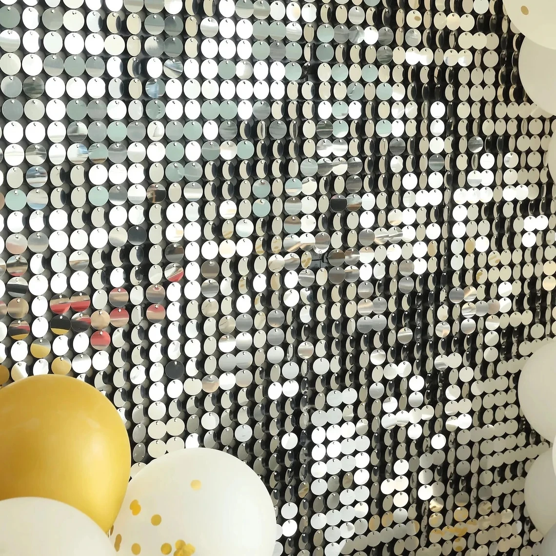 

Shimmer Wall Backdrop 8 Panels Glitter Round Backdrop Sequin Backdrop Wall Decor for Wedding Bridal Shower Birthday Party Decor