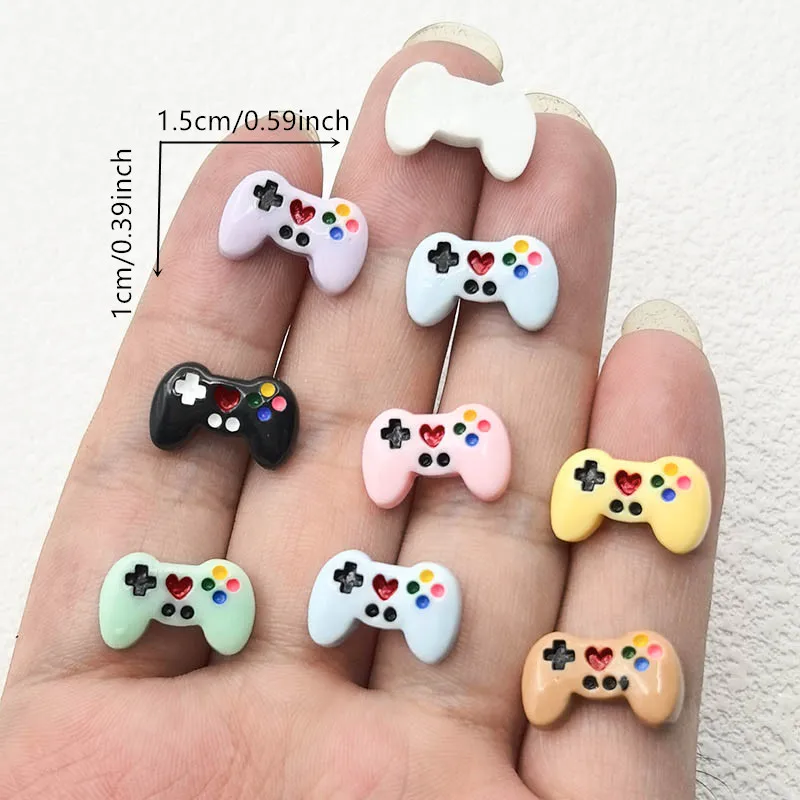 30pcs Cute mini resin cartoon game controller, suitable for nail art, DIY decoration and handmade art production