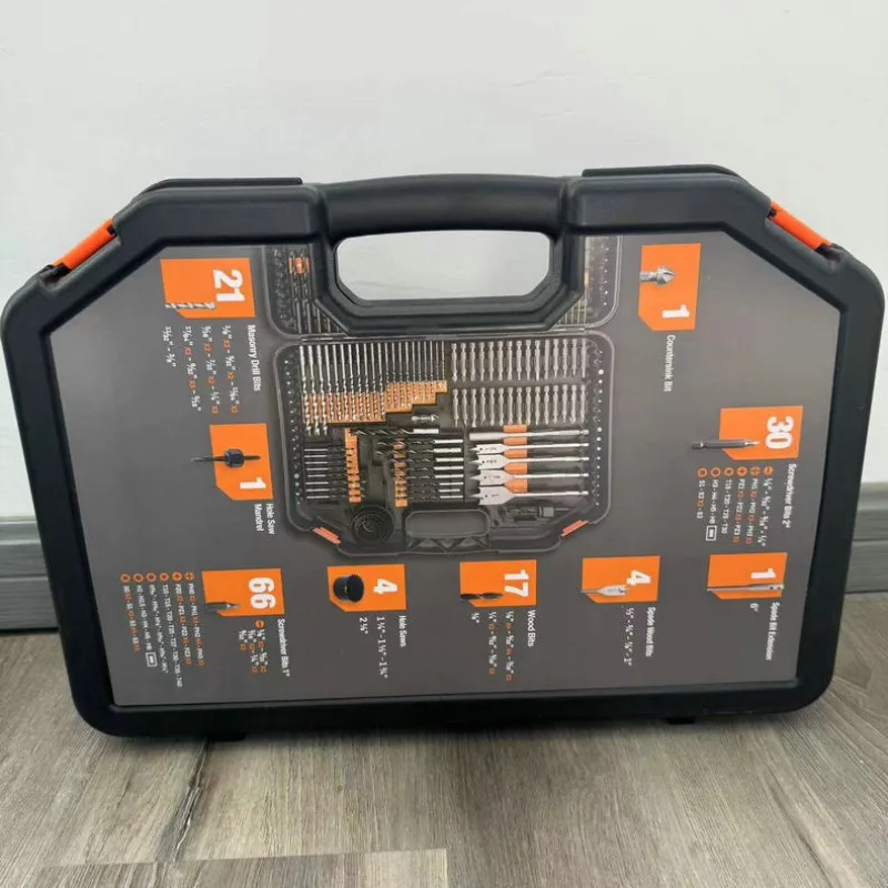 Hot Sale 246Pcs Imperial Drill Bit Set Twist Drill Wood Masonry Drill Bits Screwdriver Bits Hole Saw Kit