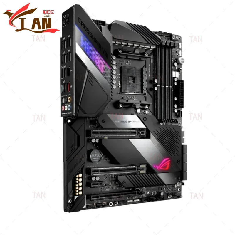 

For ROG CROSSHAIR VIII HERO Motherboard 128GB AM4 DDR4 ATX X570 Mainboard 100% Tested Fully Work TAN