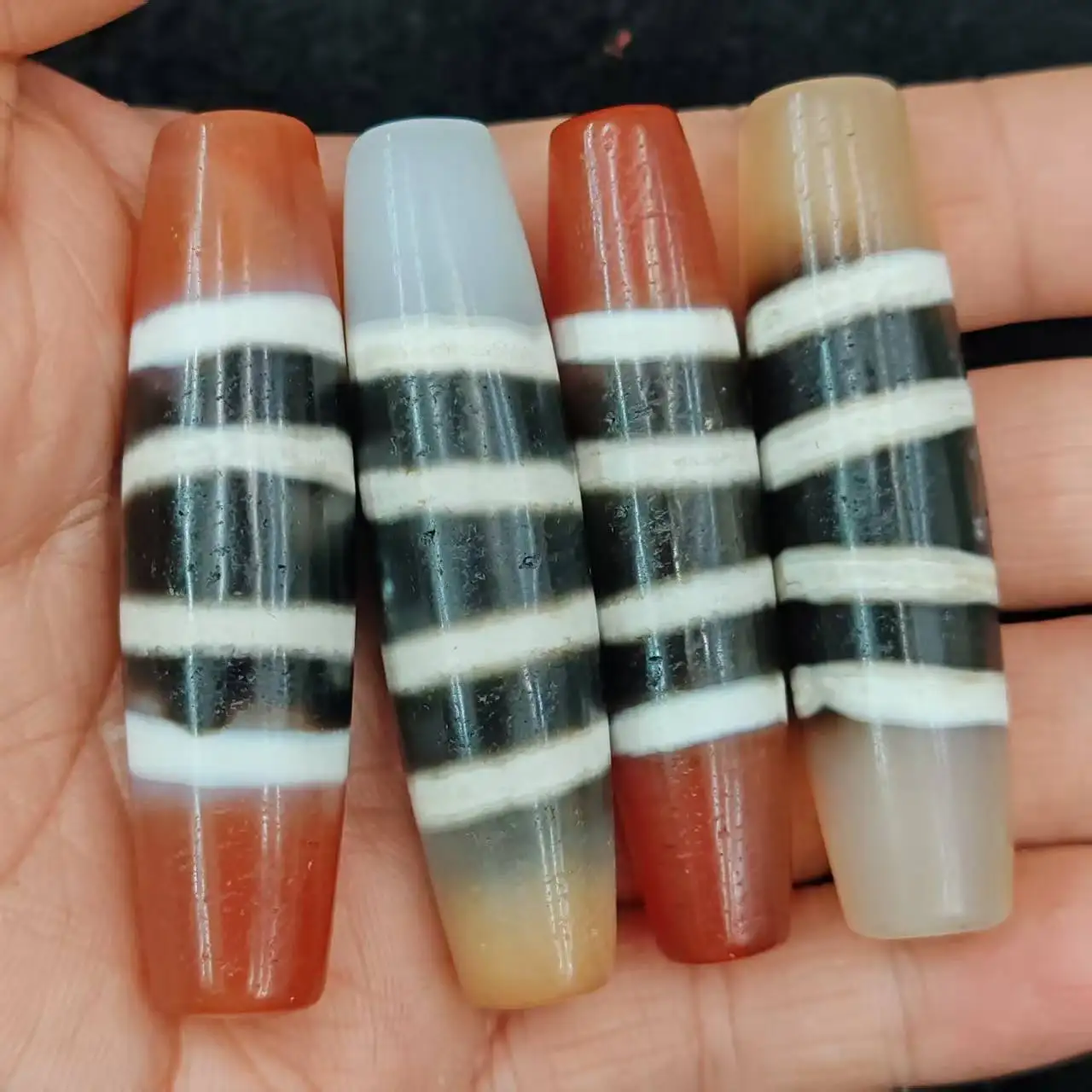 

1pcs/lot 60mm Three-Color Agate Bead, Taiwanese Craft Patina Tibetan Loose Beads diy Bracelets Necklaces ethnic style take