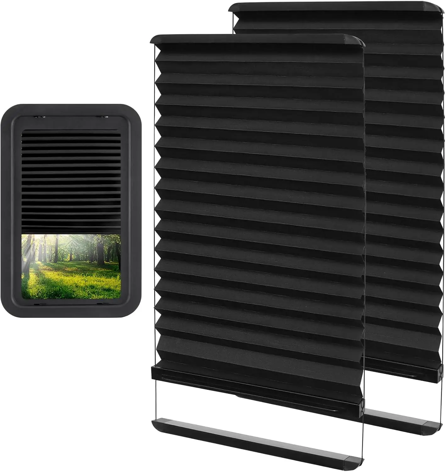 

RV Thin Pleated Shade Replacement Compatible with Lippert Prepped Entry DoorsRV Door Window Shades for Camper Travel Trailers