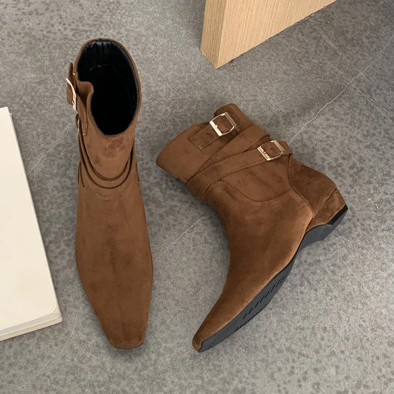 2025-nouveau-automne-hiver-bottes-courtes-mode-retro-western-cowboy-bottes-faionable-botas-talon-plat-chaussures-d'hiver-chaussons-courts-mujer