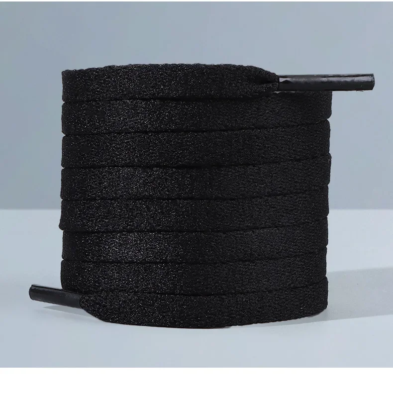 6 mm breite, flache Schnürsenkel für Sneaker, Mikro-Elastik-Schnürsenkel für Schuhe, weiß, schwarz, 90/120/140/160 cm, Schuhzubehör, 1 Paar. – Detail 7