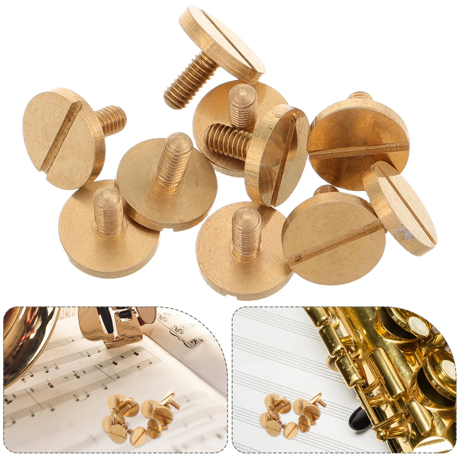 

10 Pcs Metal Trumpet Screws Musical Instrument Parts Repair Accessory Flat Top Accessories